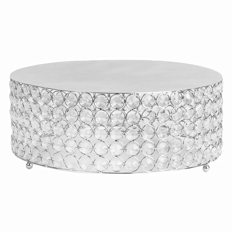 Cake & Cupcake Stands |   Crystal 14" Round Cake Stand – Silver Plated Cake & Cupcake Stands Cake & Cupcake Stands