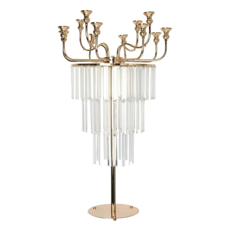 Candelabras |   12 Arms Chandelier Candelabra Centerpiece – Gold Candelabras Candelabras