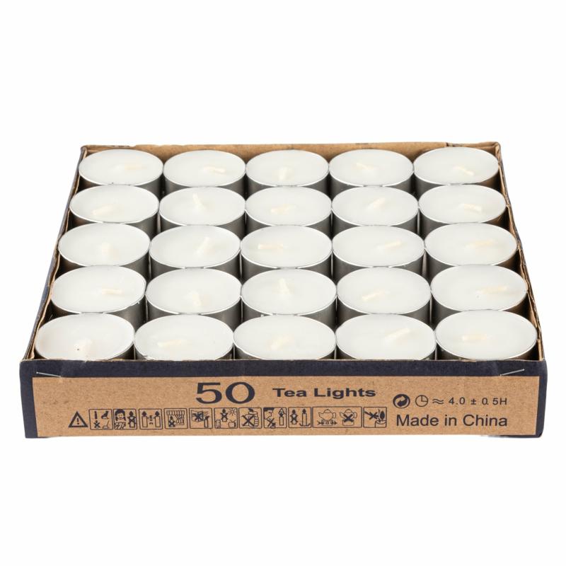 Candles |   50 Pcs/Pk Tea Light Candles – White Candles Candles