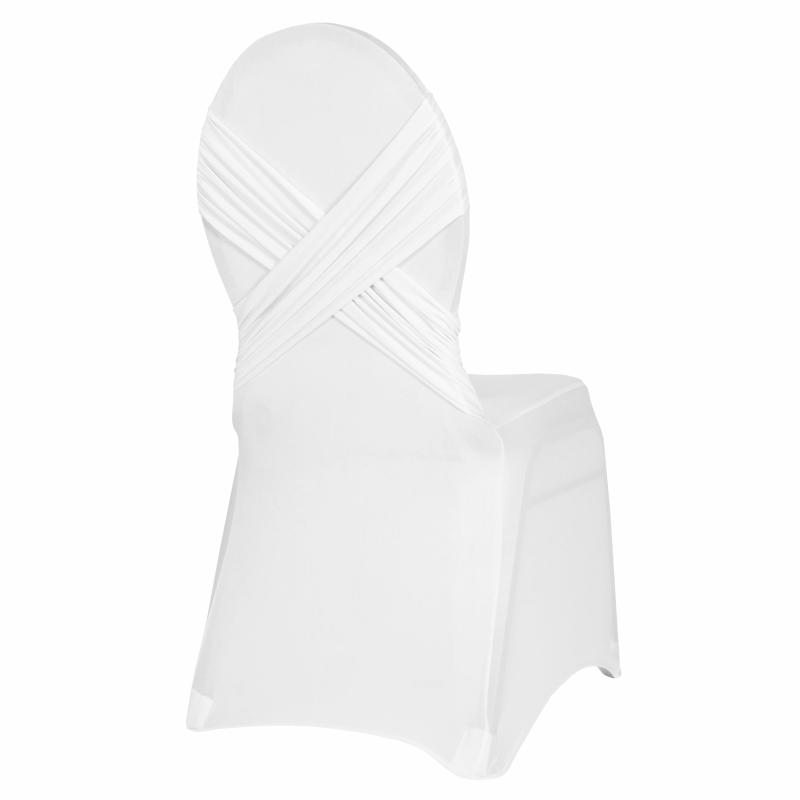 Chair Covers |   Cross Back Stretch Spandex Banquet Chair Cover – White Banquet Chair Covers Banquet Chair Covers