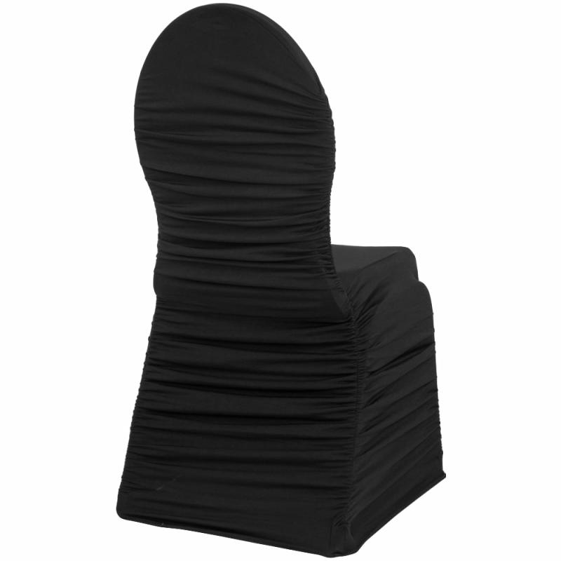 Chair Covers |   Ruched Fashion Spandex Banquet Chair Cover – Black Banquet Chair Covers Banquet Chair Covers