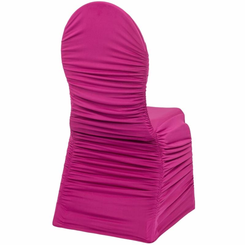 Chair Covers |   Ruched Fashion Spandex Banquet Chair Cover – Fuchsia Banquet Chair Covers Banquet Chair Covers