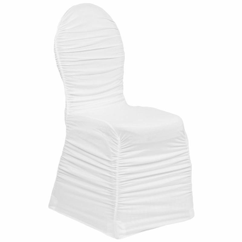 Chair Covers |   Ruched Fashion Spandex Banquet Chair Cover – White Banquet Chair Covers Banquet Chair Covers