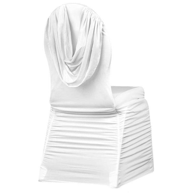 Chair Covers |   Swag Back Ruched Spandex Banquet Chair Cover – White Banquet Chair Covers Banquet Chair Covers