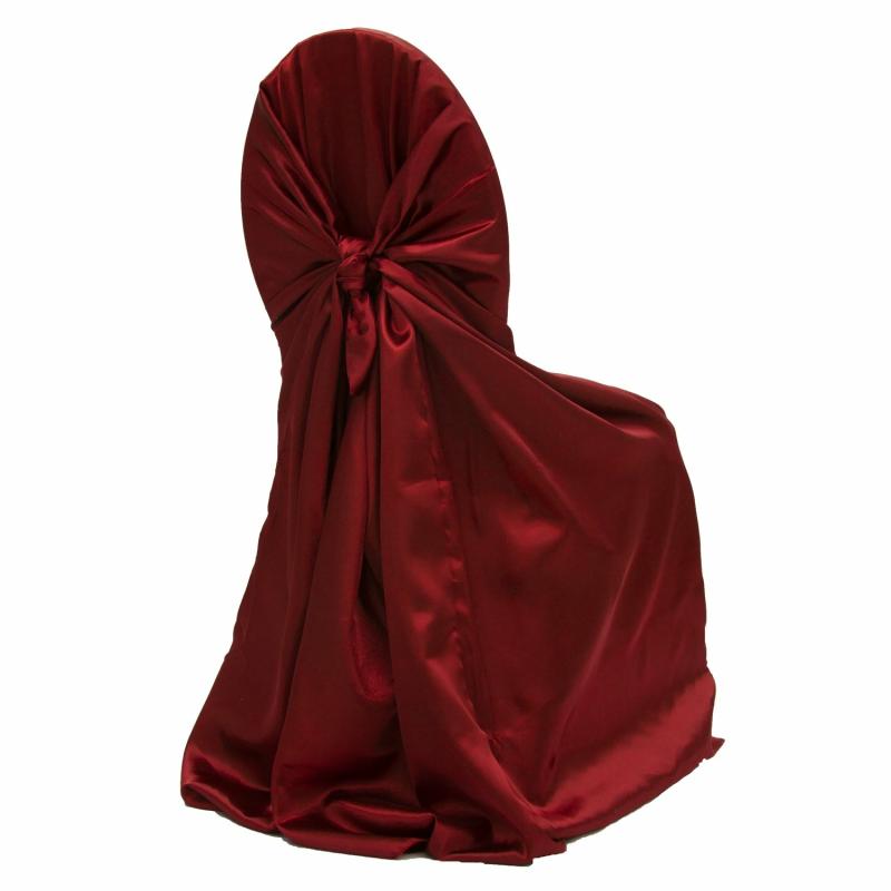 Chair Covers |   Universal Satin Self Tie Chair Cover – Burgundy Chair Covers Burgundy