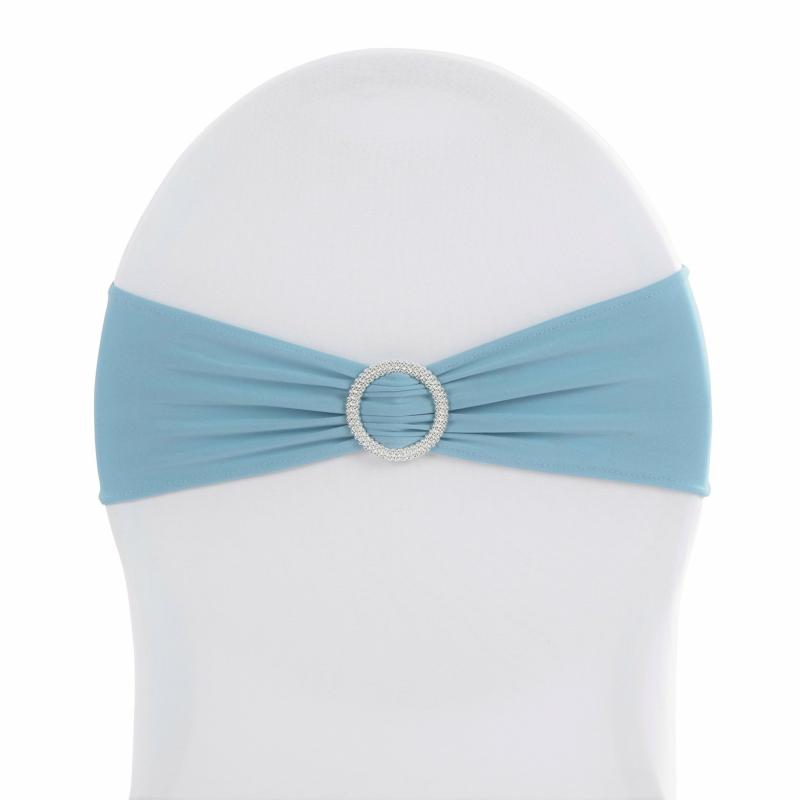 Chair Sashes & Bands |   Buckle Spandex Stretch Chair Band – Baby Blue Chair Covers & Chair Sashes Baby Blue