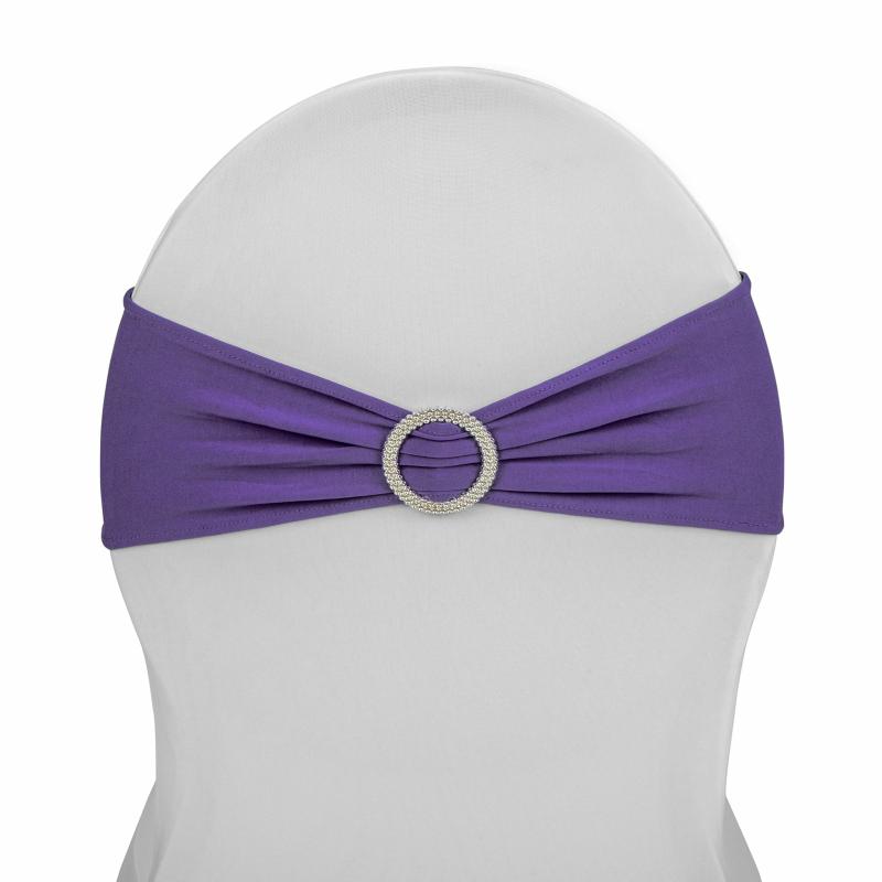 Chair Sashes & Bands |   Buckle Spandex Stretch Chair Band – Purple Chair Covers & Chair Sashes Chair Sashes & Bands