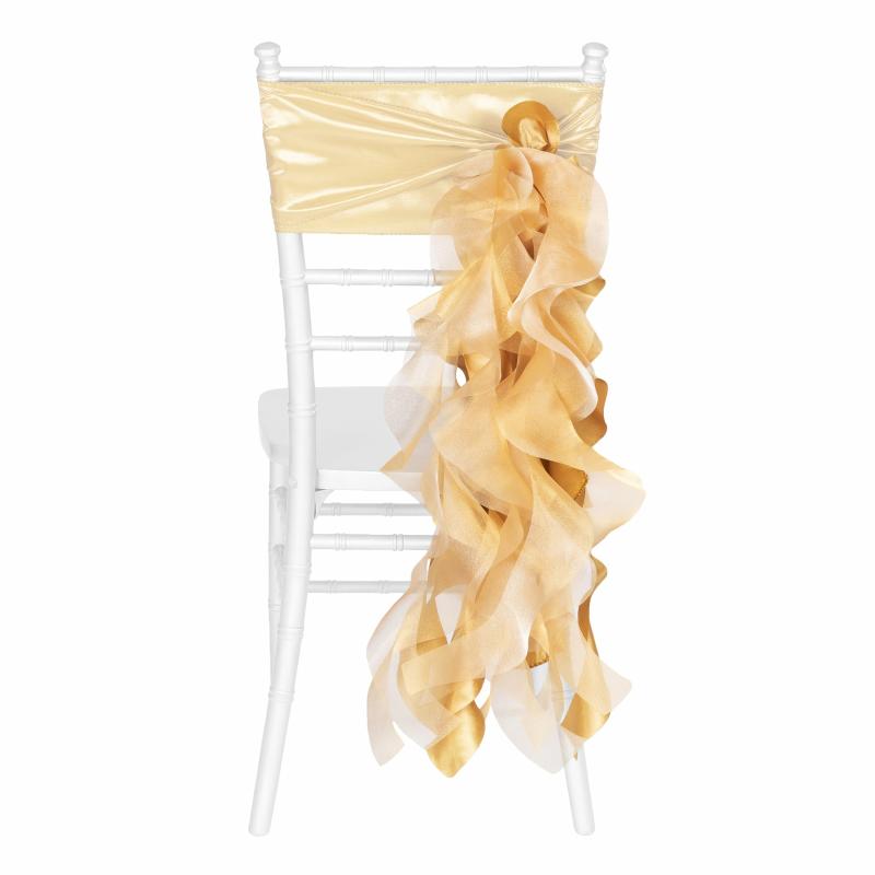 Chair Sashes & Bands |   Curly Willow Chair Sash – Gold Chair Covers & Chair Sashes Chair Sashes & Bands