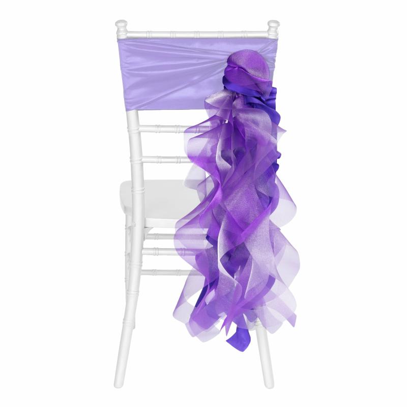 Chair Sashes & Bands |   Curly Willow Chair Sash – Purple Chair Covers & Chair Sashes Chair Sashes & Bands