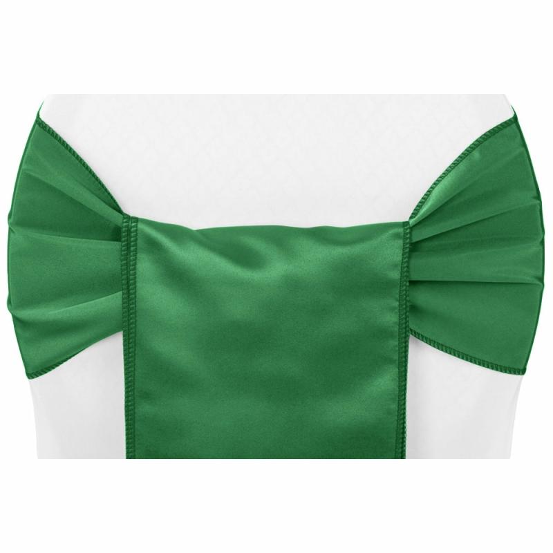 Chair Sashes & Bands |   Lamour Satin Chair Sash – Emerald Green Chair Covers & Chair Sashes Chair Sashes & Bands