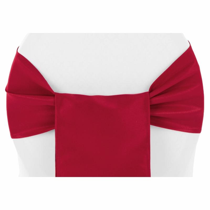 Chair Sashes & Bands |   Polyester Chair Sash/Tie – Apple Red Chair Covers & Chair Sashes Apple Red