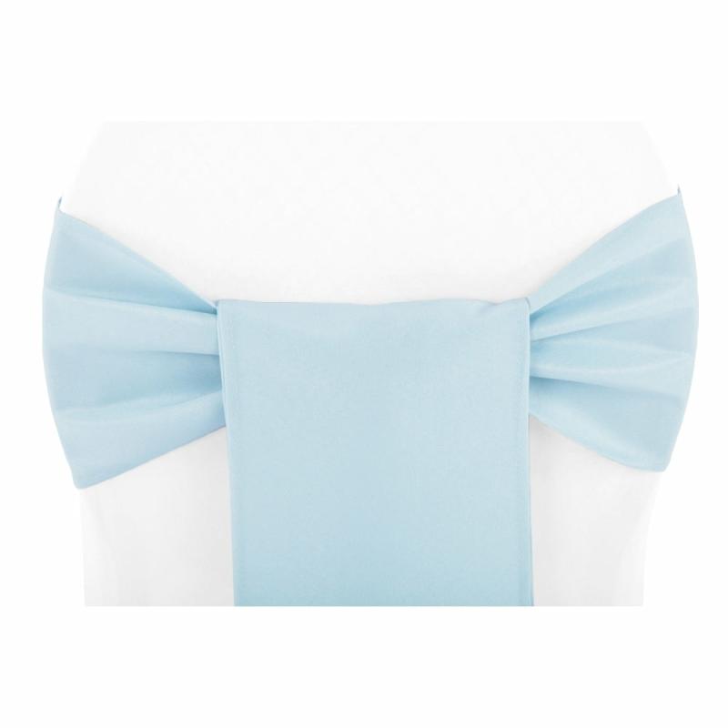 Chair Sashes & Bands |   Polyester Chair Sash/Tie – Baby Blue Chair Covers & Chair Sashes Baby Blue