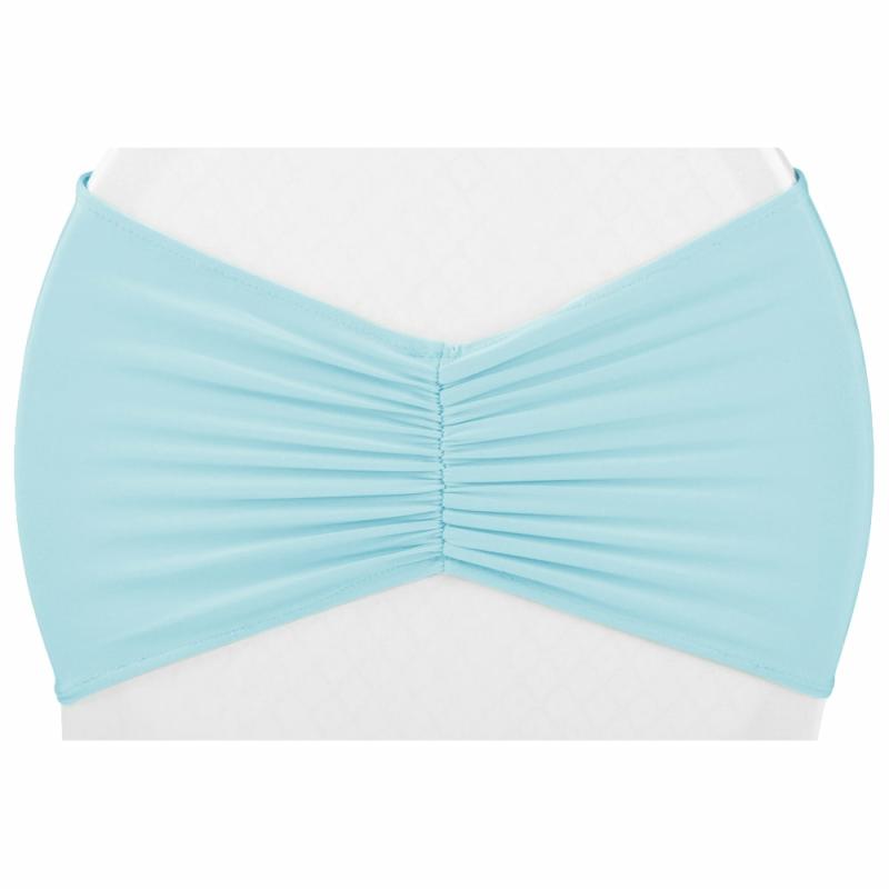 Chair Sashes & Bands |   Ruffled Spandex Chair Band – Baby Blue Chair Covers & Chair Sashes Baby Blue