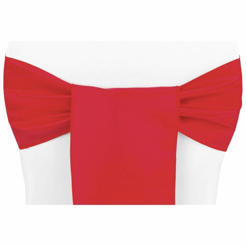 Chair Sashes & Bands |   Taffeta Chair Sash/Tie – Red Chair Covers & Chair Sashes Chair Sashes & Bands