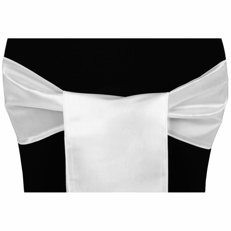 Chair Sashes & Bands |   Taffeta Chair Sash/Tie – White Chair Covers & Chair Sashes Chair Sashes & Bands