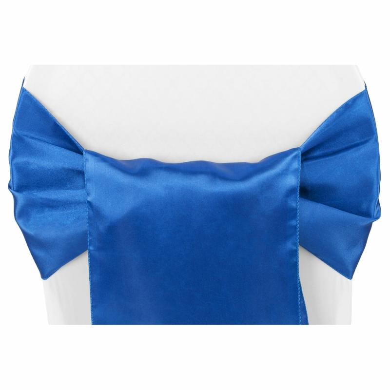 Chair Sashes & Bands |   Wide Satin Chair Sash – Royal Blue Chair Covers & Chair Sashes Chair Sashes & Bands