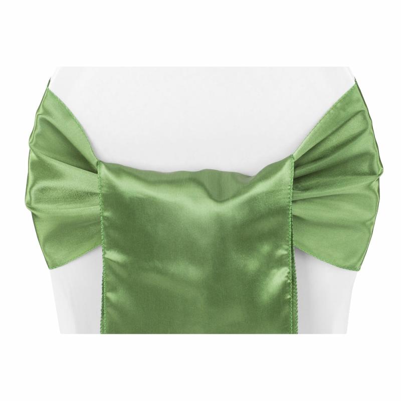 Chair Sashes & Bands |   Wide Satin Chair Sash – Willow Green Chair Covers & Chair Sashes Chair Sashes & Bands