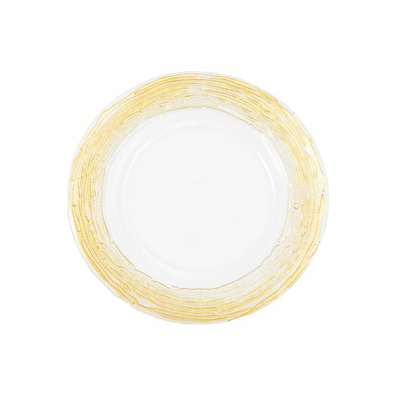 Charger Plates |   Glass Charger Plate With Twigs Trim – Gold Charger Plates Charger Plates