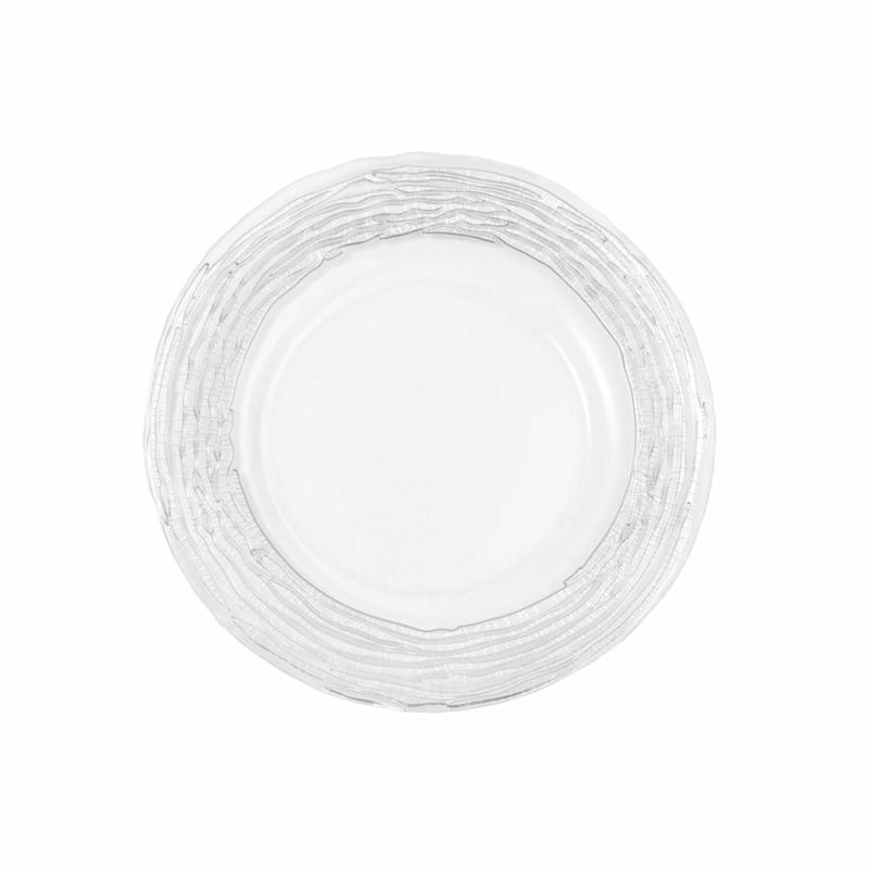 Charger Plates |   Glass Charger Plate With Twigs Trim – Silver Charger Plates Charger Plates