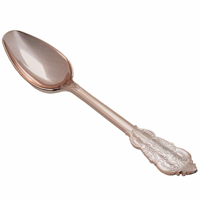 Disposable Tableware |   Rose Gold Plastic Spoons 10/Pack – Baroque Collection Charger Plates & Napkins Disposable Tableware