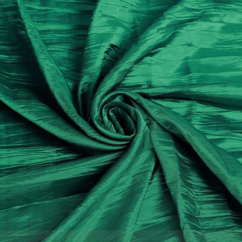 Fabric Rolls |   Accordion Crinkle Taffeta 10 Yards X 54" Fabric Roll Bolt – Emerald Green Backdrop Stands & Drapes Emerald Green