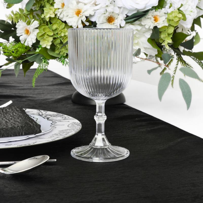 Goblets |   Clear Acrylic 11Oz Wine Goblets Ripple Design (6 Pcs/Pk) Charger Plates & Napkins Clear