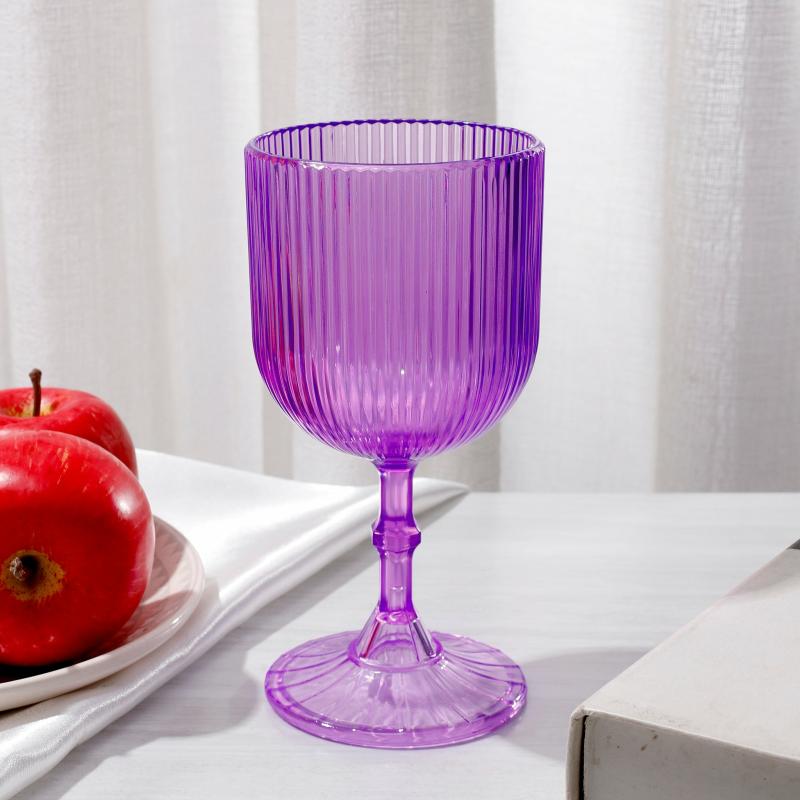 Goblets |   Lavender Acrylic 11Oz Wine Goblets Ripple Design (6 Pcs/Pk) Charger Plates & Napkins Goblets