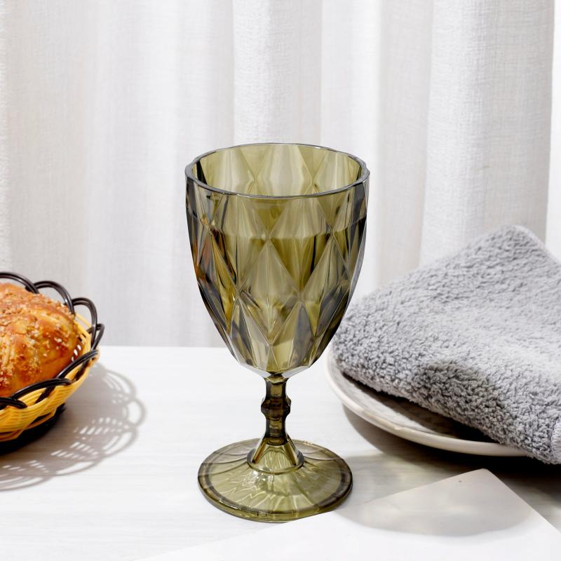 Goblets |   Olive Green Vintage Acrylic Goblets (6 Pcs/Pk) Charger Plates & Napkins Goblets