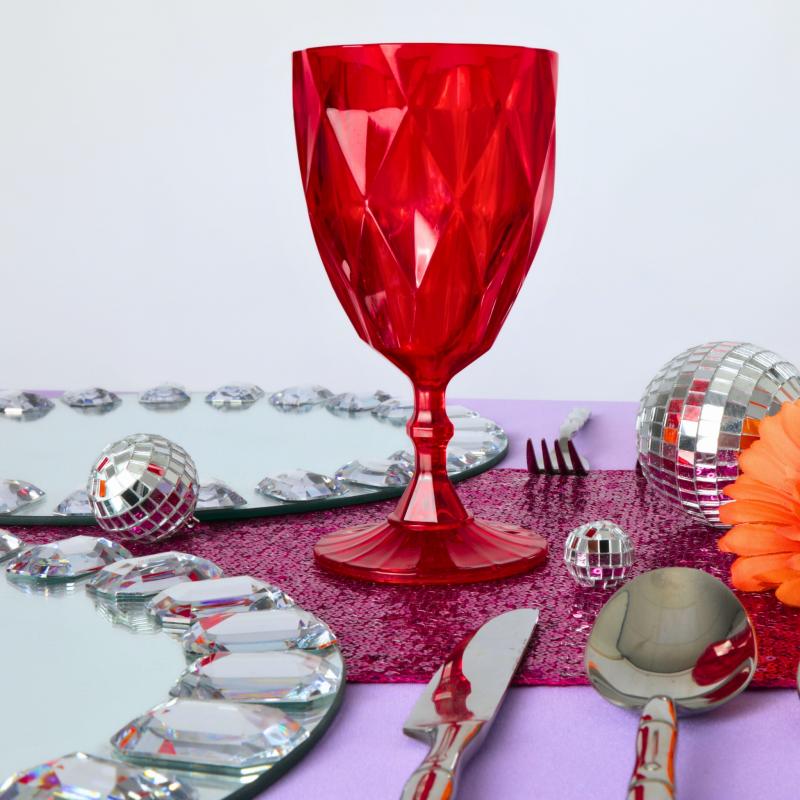 Goblets |   Red Vintage Acrylic Goblets (6 Pcs/Pk) Charger Plates & Napkins Goblets