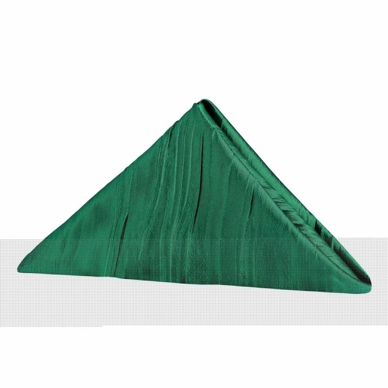 Napkin Linens |   Accordion Crinkle Taffeta Napkin 20"X20" – Emerald Green Charger Plates & Napkins Emerald Green