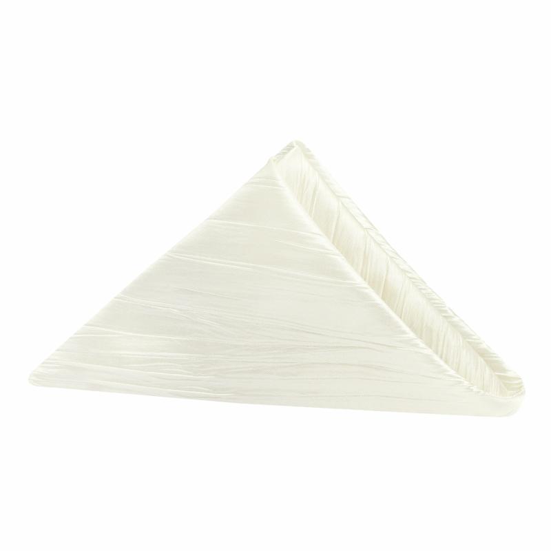 Napkin Linens |   Accordion Crinkle Taffeta Napkin 20"X20" – Ivory Charger Plates & Napkins Ivory