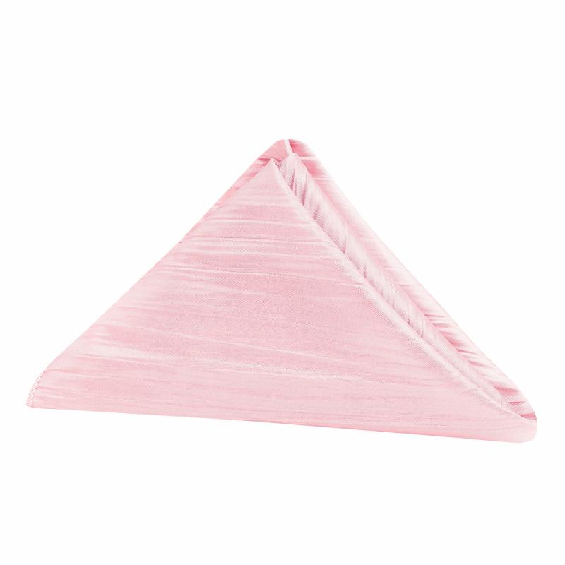 Napkin Linens |   Accordion Crinkle Taffeta Napkin 20"X20" – Pink Charger Plates & Napkins Napkin Linens