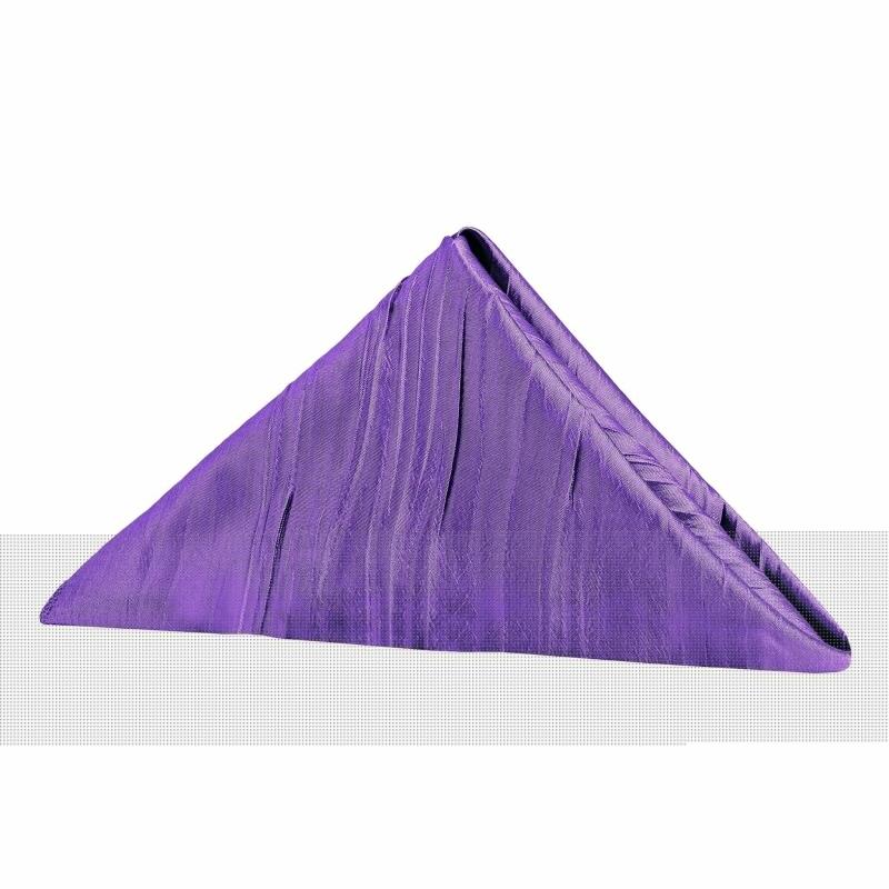 Napkin Linens |   Accordion Crinkle Taffeta Napkin 20"X20" – Purple Charger Plates & Napkins Napkin Linens