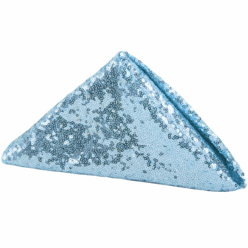 Napkin Linens |   Glitz Sequin Napkin 20"X20" – Baby Blue Charger Plates & Napkins Baby Blue