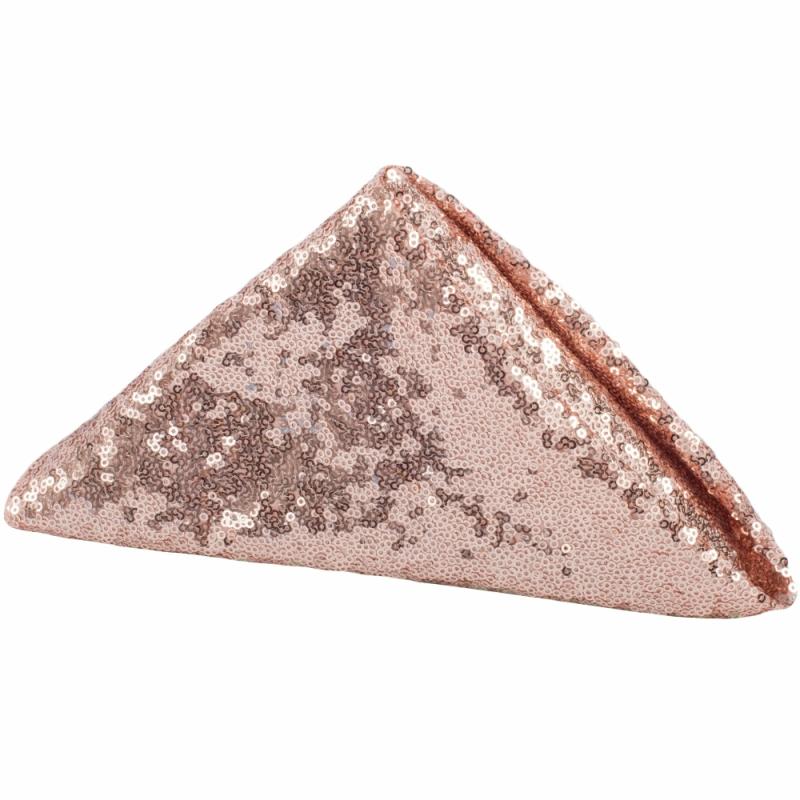 Napkin Linens |   Glitz Sequin Napkin 20"X20" – Blush/Rose Gold Charger Plates & Napkins Blush,Rose Gold