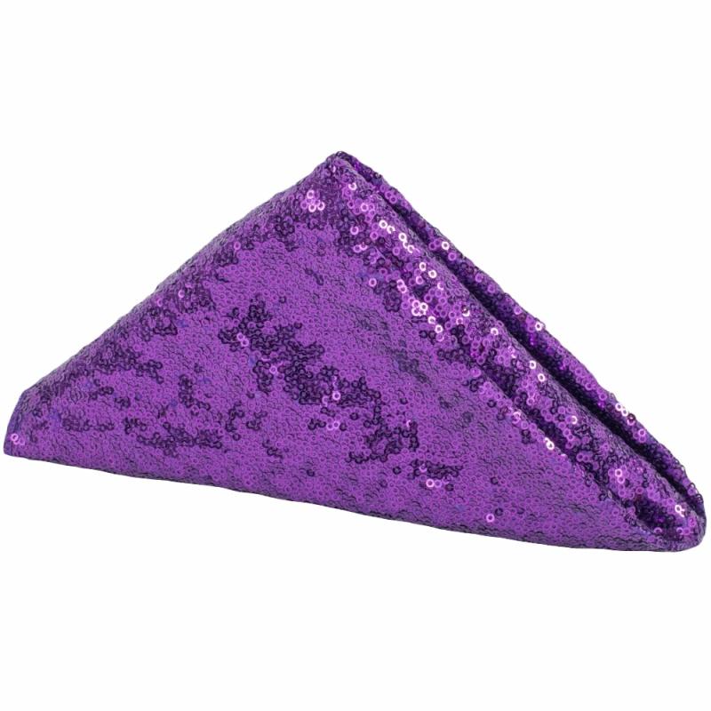 Napkin Linens |   Glitz Sequin Napkin 20"X20" – Purple Charger Plates & Napkins Napkin Linens