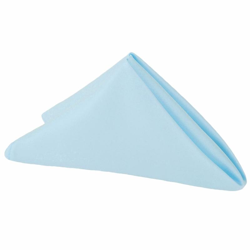 Napkin Linens |   Lamour Satin Napkin 20"X20" – Baby Blue Charger Plates & Napkins Baby Blue