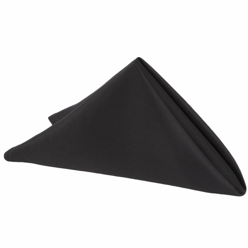 Napkin Linens |   Lamour Satin Napkin 20"X20" – Black Charger Plates & Napkins Black