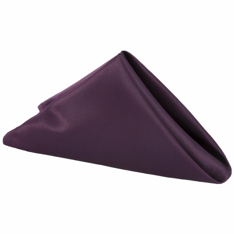 Napkin Linens |   Lamour Satin Napkin 20"X20" – Eggplant/Plum Charger Plates & Napkins Eggplant,Plum