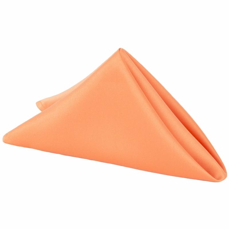 Napkin Linens |   Lamour Satin Napkin 20"X20" – Orange Charger Plates & Napkins Napkin Linens