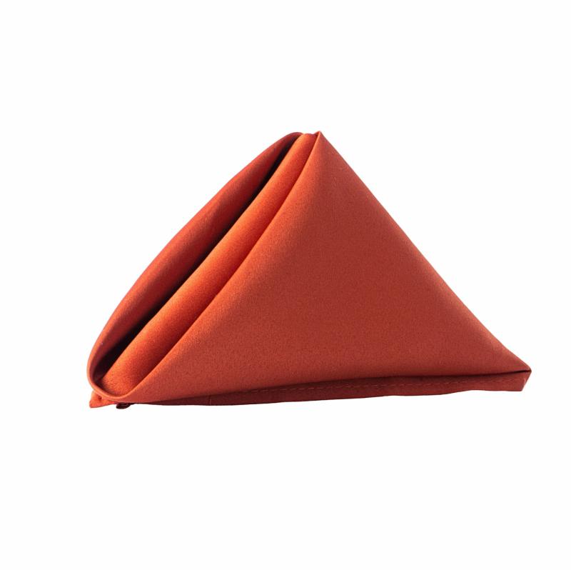 Napkin Linens |   Lamour Satin Napkin 20"X20" – Rust Charger Plates & Napkins Napkin Linens