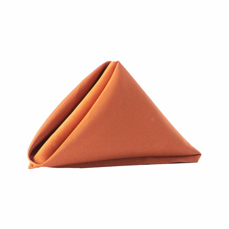 Napkin Linens |   Lamour Satin Napkin 20"X20" – Terracotta Charger Plates & Napkins Napkin Linens