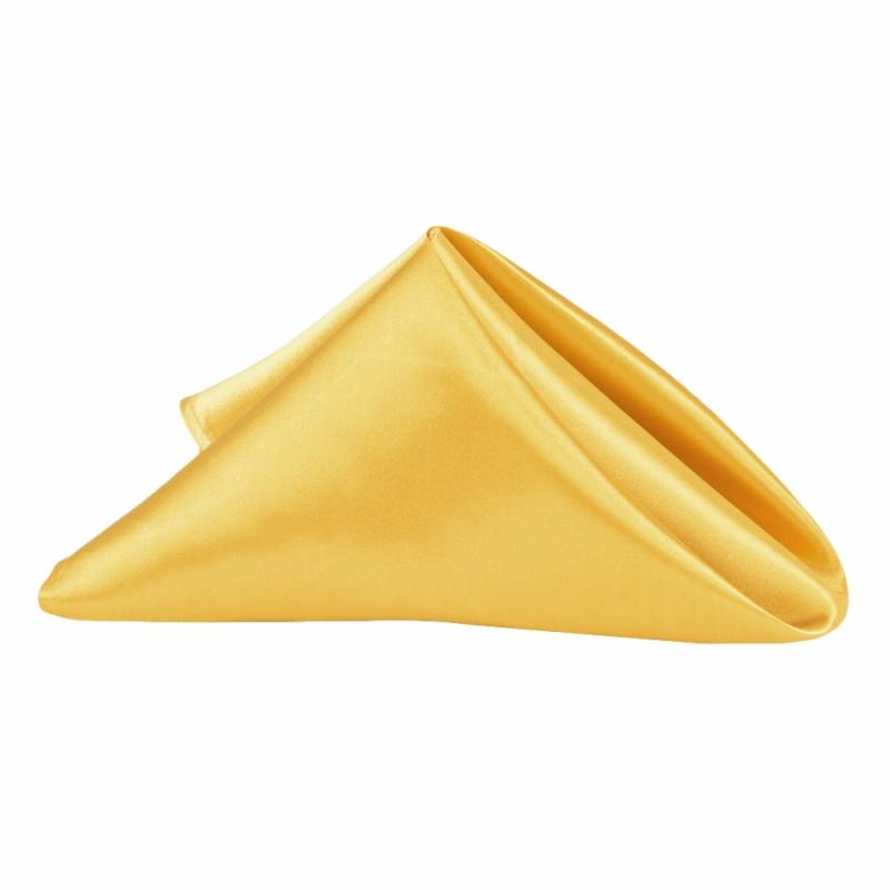 Napkin Linens |   Satin Napkin 20"X20" – Bright Gold Charger Plates & Napkins Bright Gold