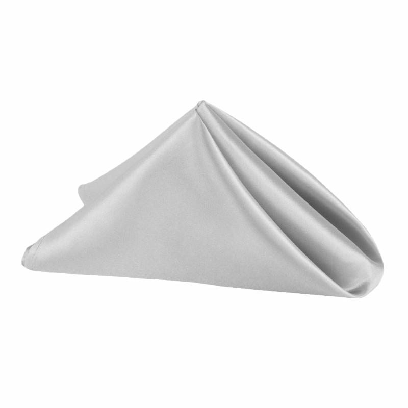 Napkin Linens |   Satin Napkin 20"X20" – Silver Charger Plates & Napkins Napkin Linens