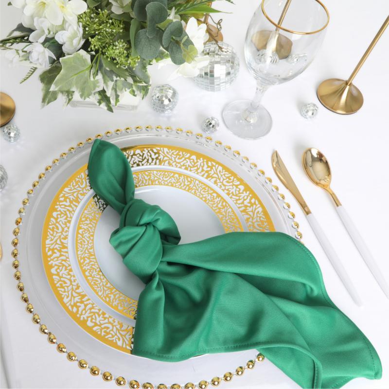 Napkin Linens |   Scuba Napkin 20"X20" (5 Pcs/Pk) – Emerald Green Charger Plates & Napkins Emerald Green