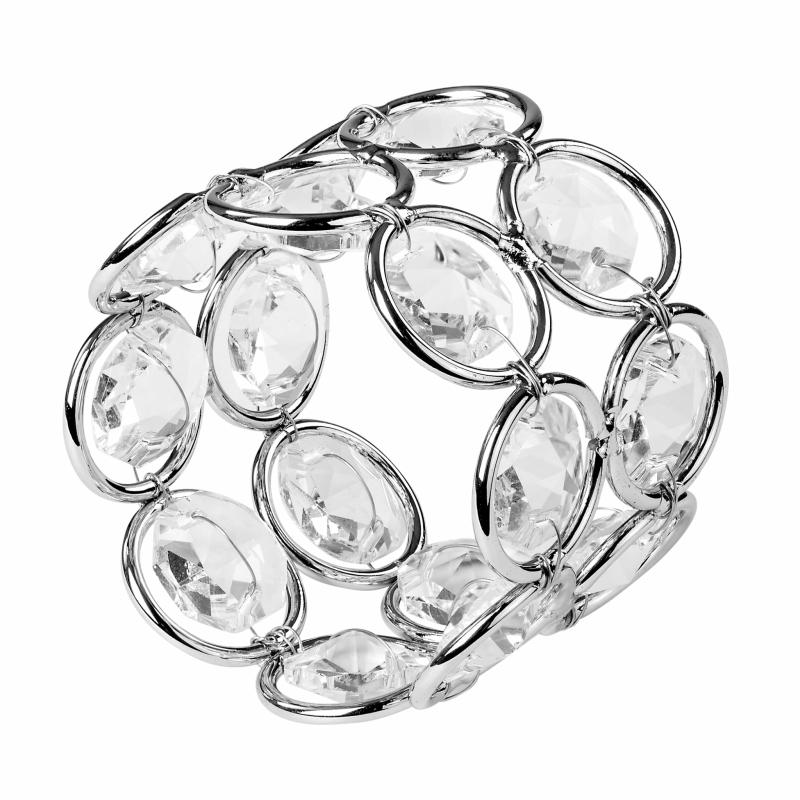 Napkin Rings & Holders |   Crystal Napkin Ring – Silver Charger Plates & Napkins Napkin Rings & Holders