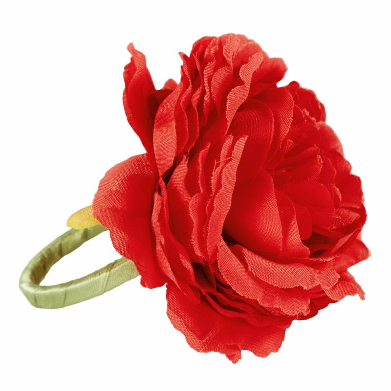 Napkin Rings & Holders |   Silk Peony Flower Napkin Ring Holder (10 Count) – Red Charger Plates & Napkins Napkin Rings & Holders