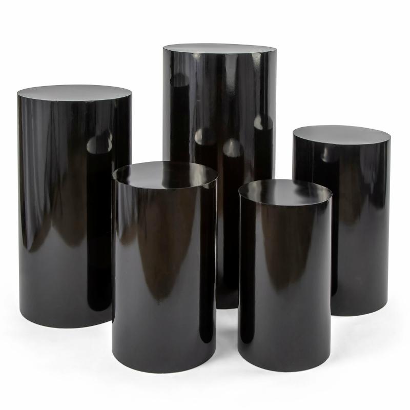 Pedestal Display Stands |   Metal Cylinder Pedestal Display Stands 5 Pcs/Set – Black Pedestal Display Stands Black