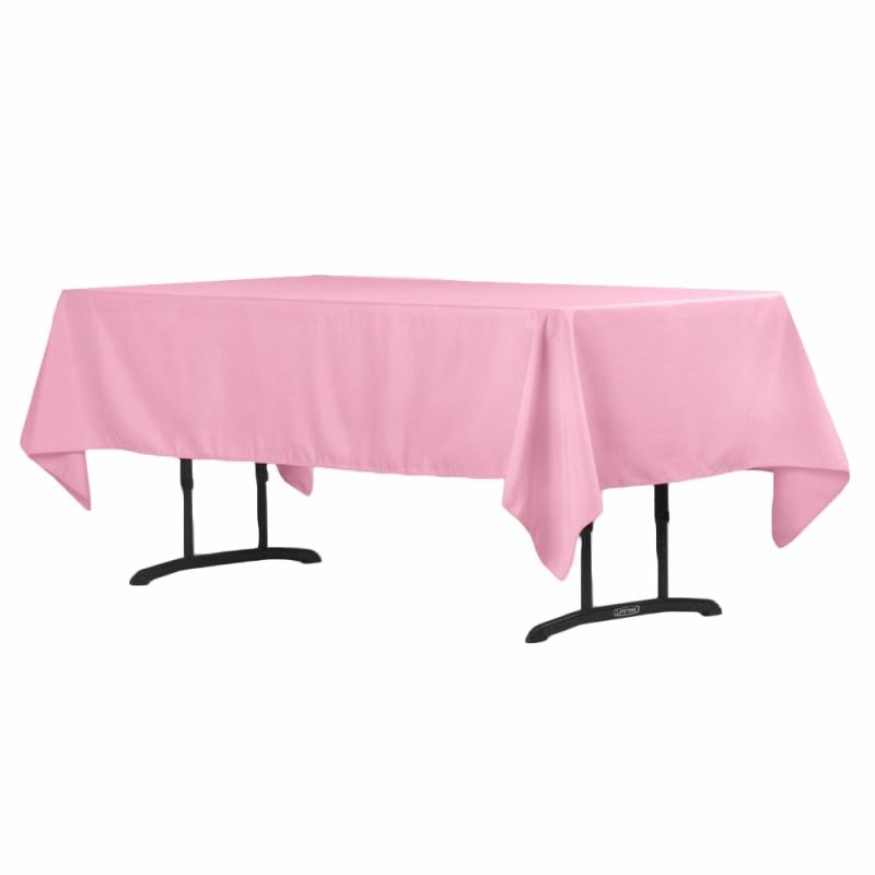 Polyester Tablecloths |   60"X102" Rectangular Polyester Tablecloth – Pink Polyester Tablecloths Pink