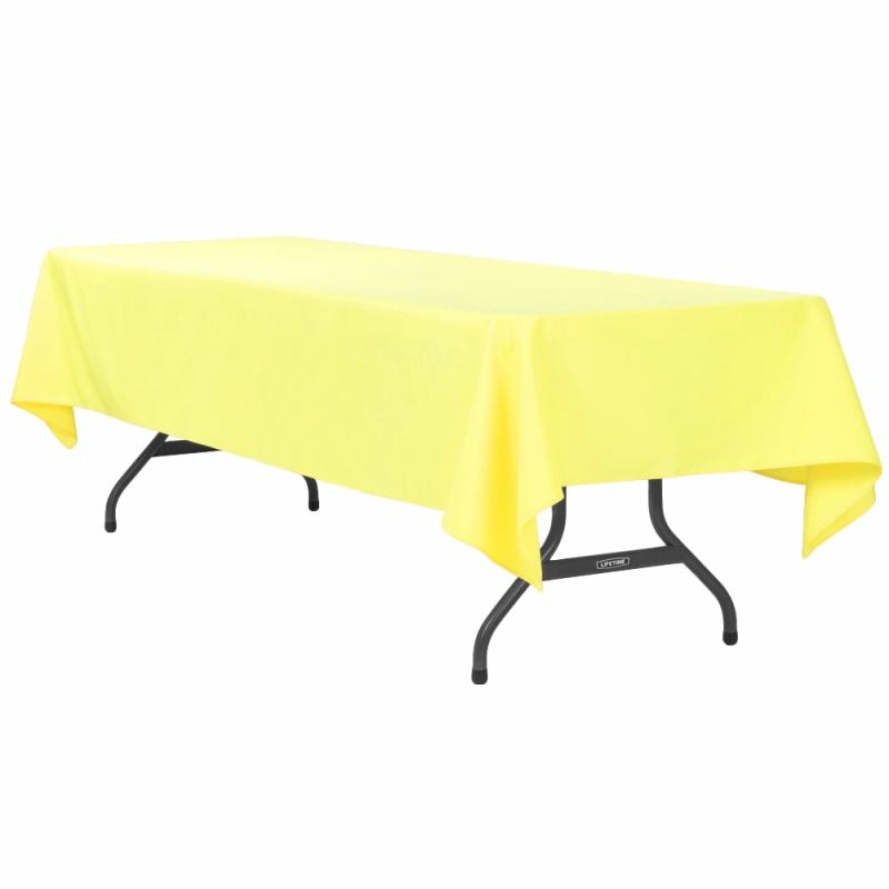 Polyester Tablecloths |   60"X120" Rectangular Polyester Tablecloth – Yellow Polyester Tablecloths Polyester Tablecloths